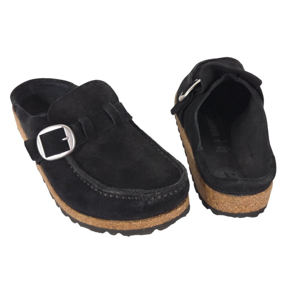 Birkenstock Buckley Suede Clog Sandals US 6 EU 36 Womens Black $150